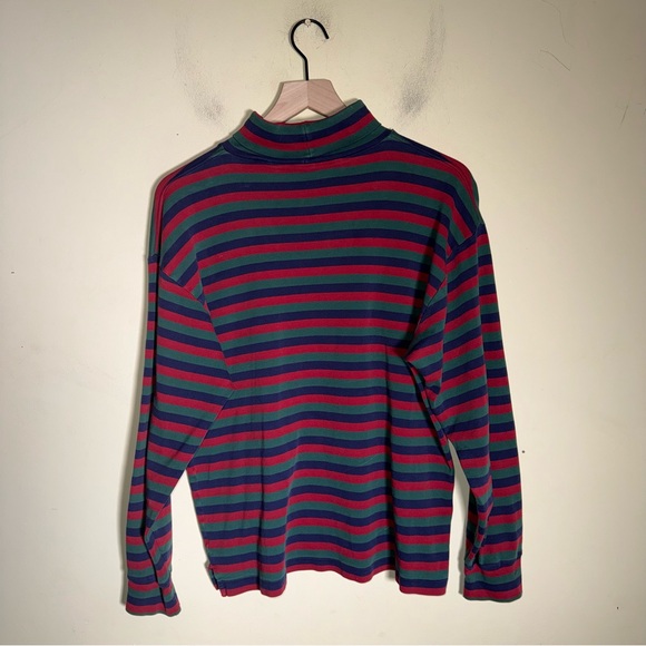 VINTAGE GAP 90s striped classic cotton layering turtleneck M - Picture 3 of 3
